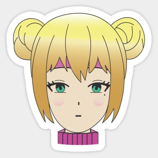 ANIME BLONDE GIRL GREEN EYES DESIGN Sticker